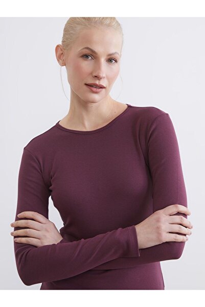 LC Waikiki Lcwaikiki Basic Plum Crew Neck Women's Bodysuit