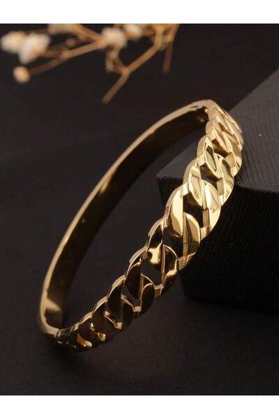 Choice 59mm Gold-color 1 Piece of a Wide, Irregularly Shaped Hollow Chain Bra...