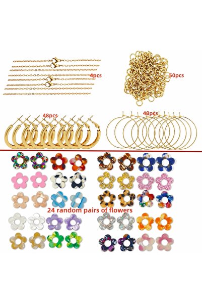 Choice1 style3 Cute Colorful Sequin Acrylic Flower DIY Earrings Necklaces Key...