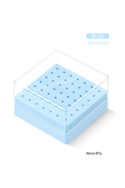 Choice1 blue 49holes 49 Holes Nail Drill Bits Storage Box White Pink Blue Emp...