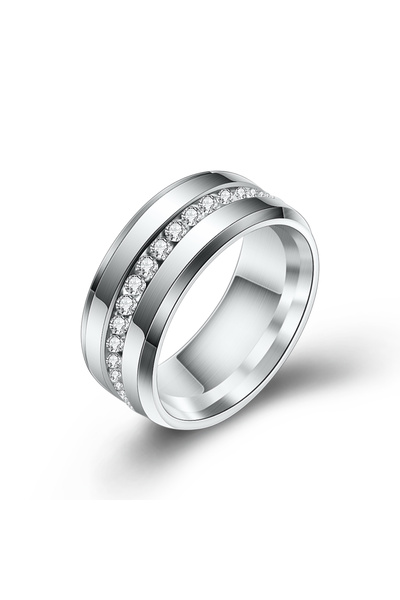 Choice15 12 خاتم أبدي من التيتانيوم المقاوم للحساسية طراز CG1402-S - مرصع بال...