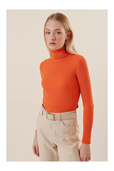 LC Waikiki Nevavm 10311 Turtleneck Knitwear Sweater - Orange