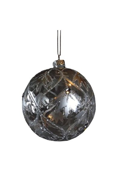 Goliat Christmas Globe, Goliat, transparent, decorated with silver, 9cm