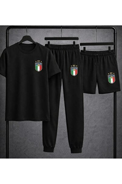 YK WEAR 3-Piece T-Shirt Shorts Tracksuit Unisex Set