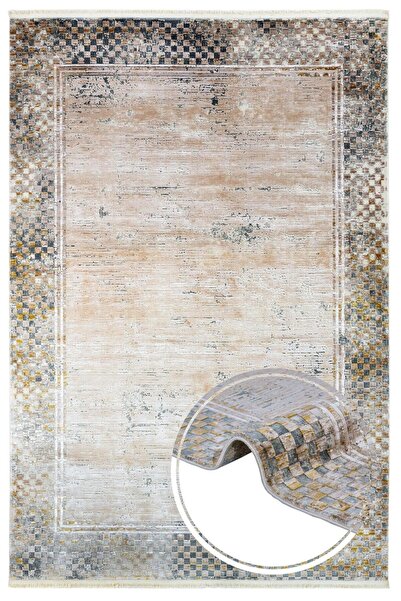 halinet Halı.Net White Modern Washable Non-Slip Living Room Carpet Artemis-Co...