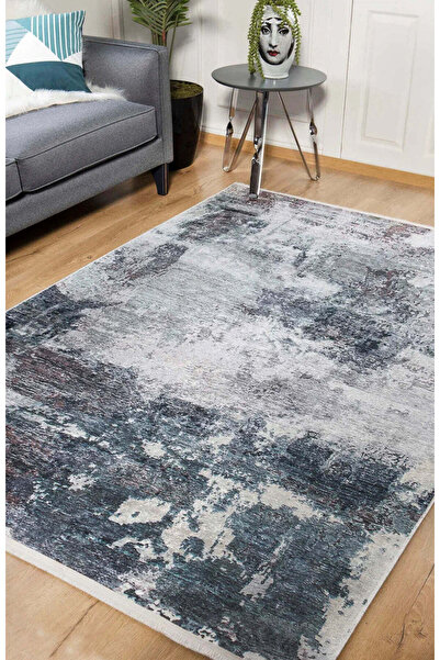 halinet Halı.Net Anthracite Modern Washable Non-Slip Living Room Carpet Haln-...