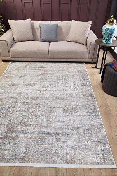 halinet Halı.Net White Modern Washable Non-Slip Living Room Carpet Haln-Hln1773