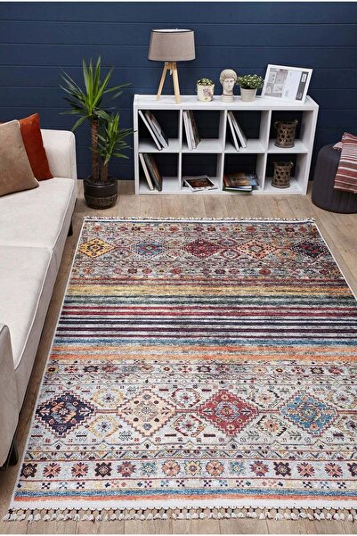 halinet Halı.Net Multi-Colored Modern Washable Non-Slip Living Room Carpet Ha...