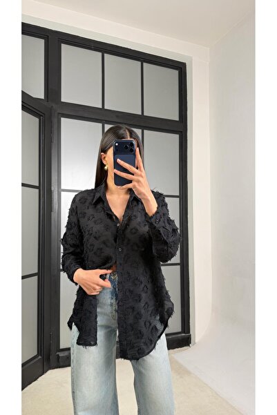 GAUS CO Black Tasseled Shirt Gaus-01231