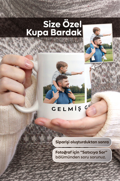 Dekopix Kişiye Özel 3 Fotoğraflı Yazılı Kupa Bardak – Resimli Kolaj Kupa | An...