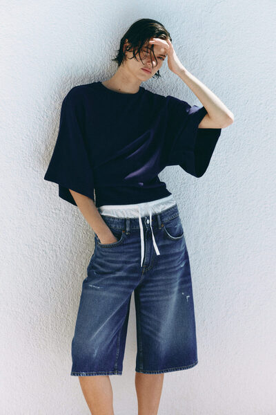 H&M Kot Bermuda Şort