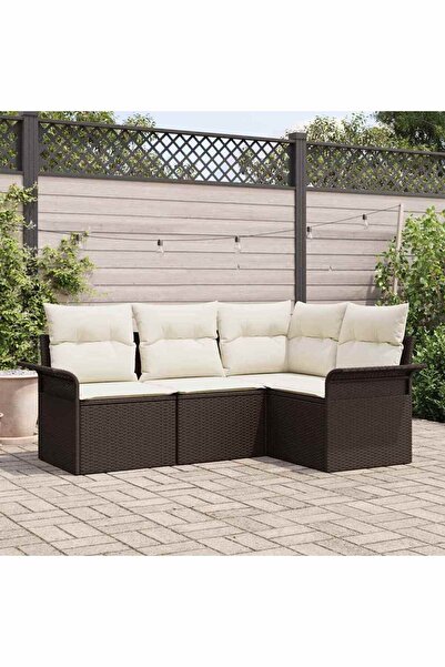 vidaxl Set de canapele pentru gradina 4 pcs Maro poliratan