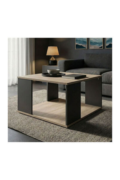 Other Τραπέζι σαλονιού Zelegan pakoworld sonoma-ανθρακί 60x60x39εκ