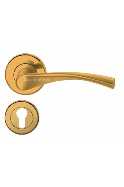 Condi Collection مقبض باب من الفولاذ المقاوم للصدأ 1801 PVD Gold Yale