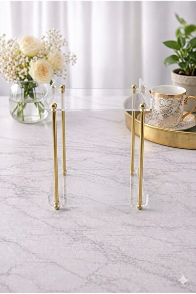 ARGKRİSTAL Plexi 2-Layer Organizer Towel Holder Serving Tray