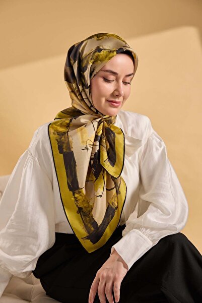 Silk Home Twill İpek Signature Galben Strălucitor 90x90