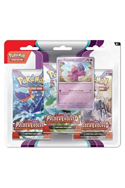 Pokemon Paldea Evolved: Tinkatink 3-Pachet blister