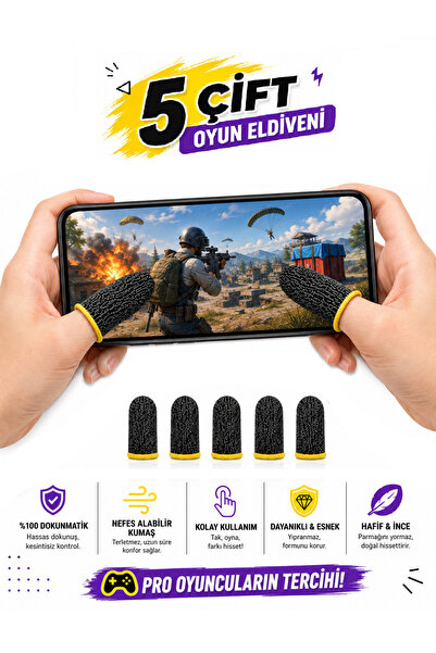 ANKTEK PUBG Mobil Oyun Eldiveni Fiber Oyuncu Eldiveni Başparmak Ucu Parmaklık...