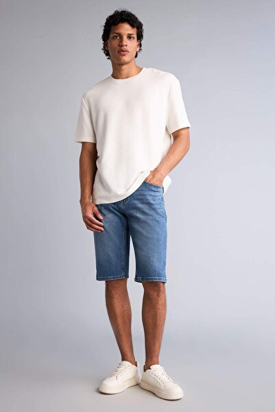 DeFacto Regular Fıt Bermuda Jean Şort G8661AX26SM