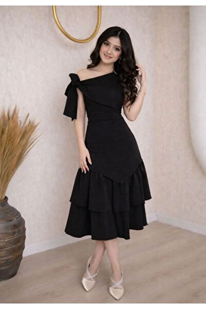 maria fashion فستان ميدي اسود