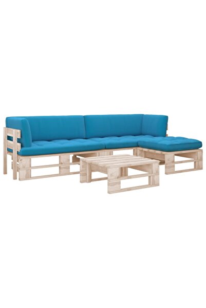 vidaxl Pallet furniture set with cushions, 4 pieces, treated pine wood