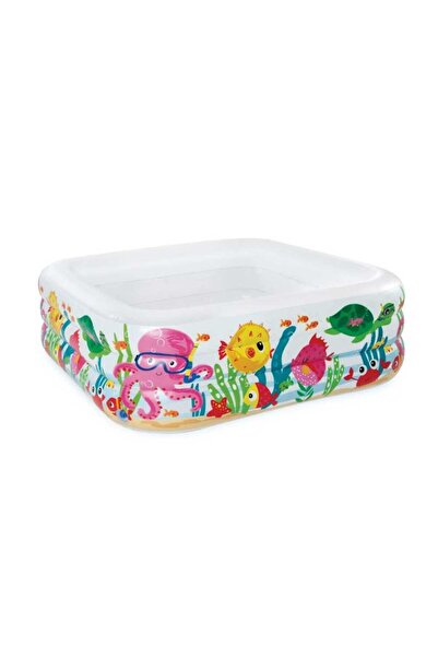 Intex Piscina gonflabila pentru copii Intex, in forma de bazin patrat, cu kit...