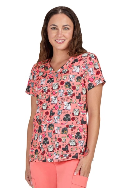 KOI Happiness Artists Rosalie Women's Medical Scrub Jacket, Multicolor