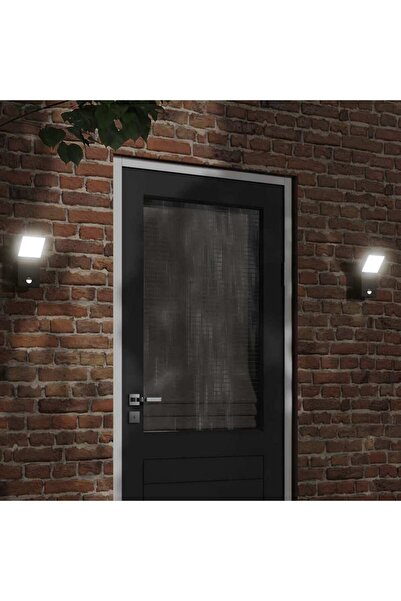 vidaxl Lampi exterioare de perete cu LED/senzor 2 buc. negru aluminiu