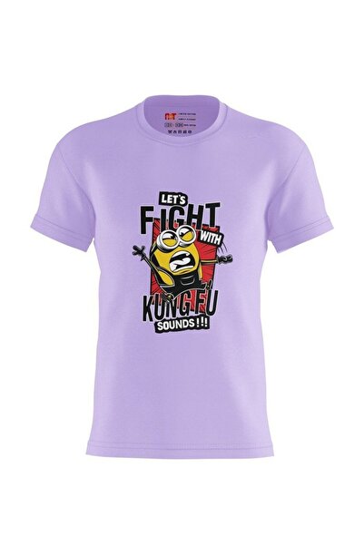 not Unisex Printed Design T-Shirt (Let's Fight With Kung Fu Sounds)| Round Neck Regular Fit T-shirt
