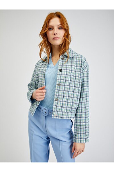 ORSAY Light blue women's checked jacket