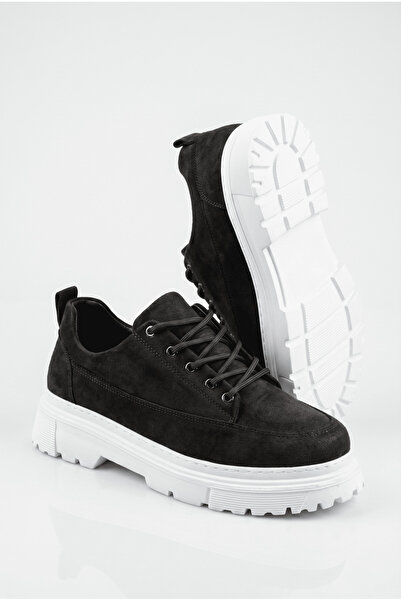 Zerenyus ZRK-702 Pantofi sport casual pentru bărbați, din piele intoarsa, neg...