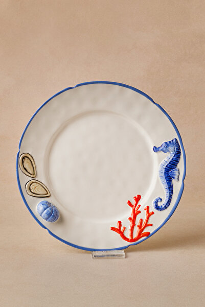 Karaca Sea Horse Patterned Atlantis Serving Plate 25 cm