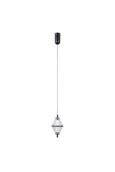Italux FUENTE Lampă suspendată minimalistă, negru mat, cu abajur din sticlă t...