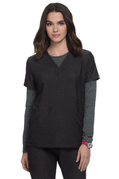 KOI Happiness Velocity Women's Medical Scrub Top 1039 - Heather Charcoal Gray