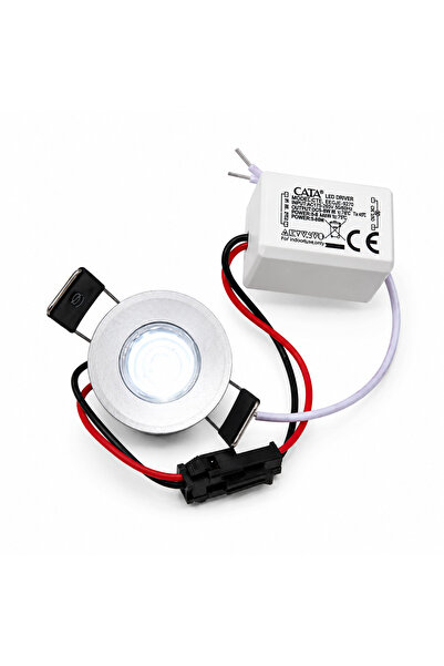 Cata CT-5270SB 1.5W Power LED Yıldız Spot Gün Işığı 3200K SATİN Kasa 2 ADET