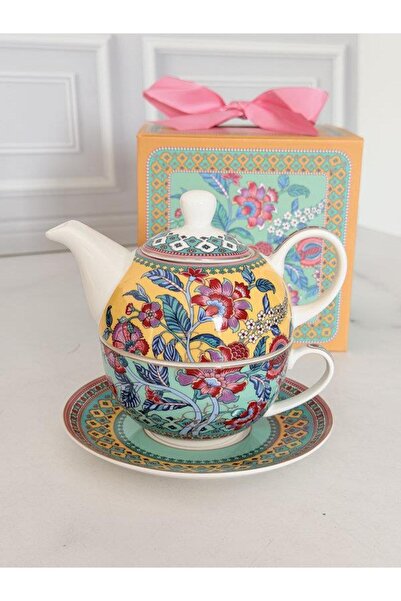 ROSSEV Porcelain Teapot and Teacup Set 3 Pieces Life