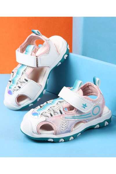 Cute Walk by Babyhug Sandals With Velcro Closure & Lace - Blue/White