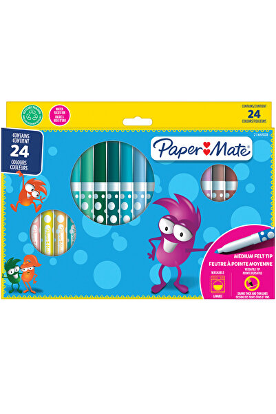 Paper-Mate Set de 24 markere cu vârf de pâslă de mărime medie PaperMate, 2166508
