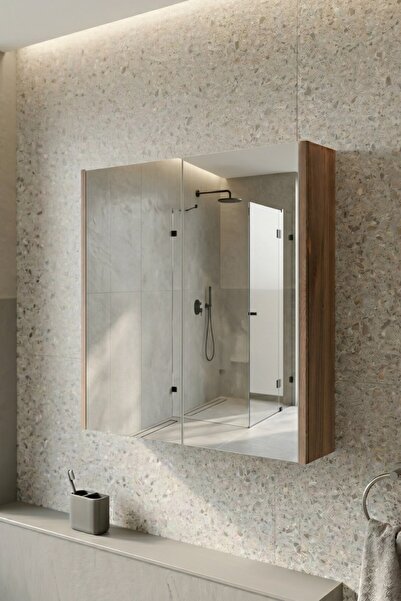 KAREN BANYO Lila Banyo Dolabı, Üst Modül, Aynalı Dolap