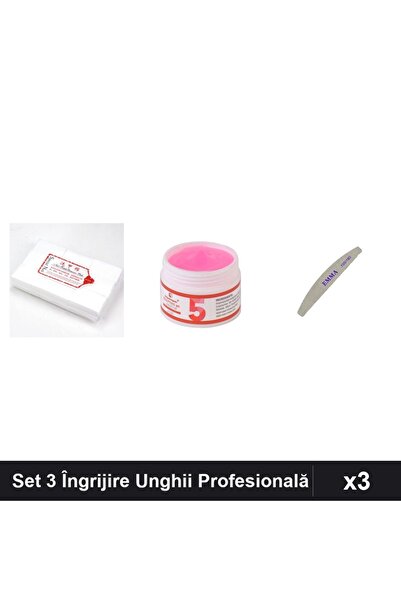 Makeup Set 3 Îngrijire Unghii FSM - Gel Constructie UV LED 15g, Pila EMMA, 90...