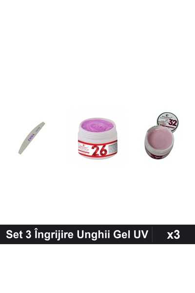 Makeup Set 3 Produse Îngrijire Unghii, Pilă EMMA 120/150 + 2x Gel Constructor...