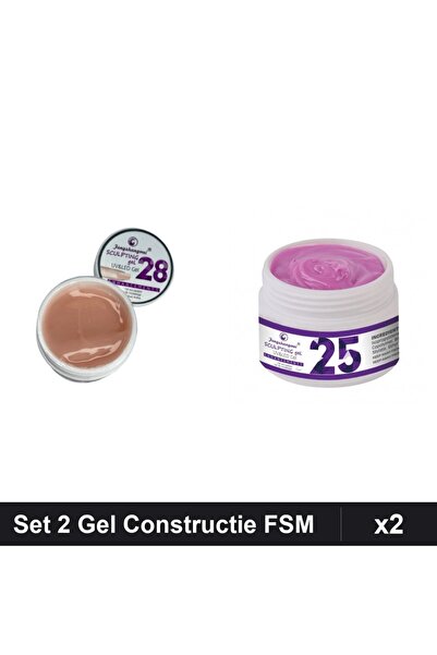 Makeup Set 2 Geluri Constructie UV LED FSM 15g, Nuante 28 25, Constructie Unghii