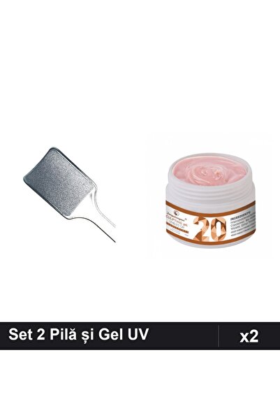 Makeup Set 2 Îngrijire Unghii - Pilă Calcaie Neagră și Gel Constructor UV LED...