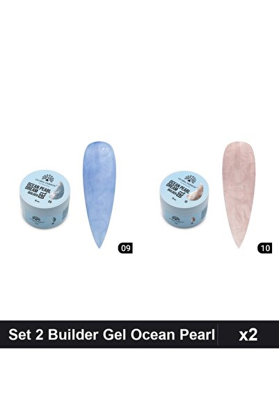 Makeup Set 2 Builder Gel Ocean Pearl Dream 15g, Shades 09 10, UV/LED Nail Con...