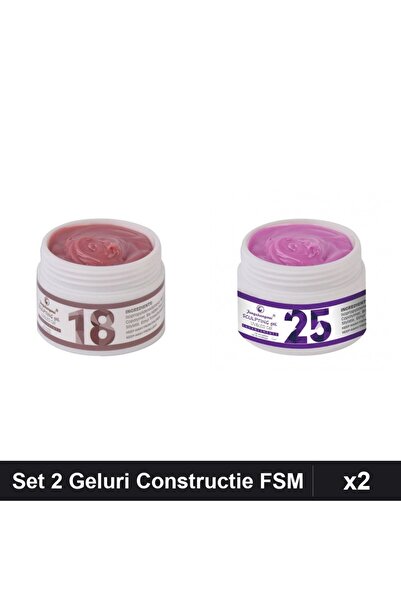 Makeup Set 2 Geluri Constructie UV LED FSM 15g, Nuante 18 25, Builder Gel Pro...