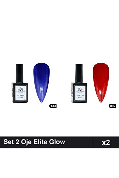 Makeup Set 2 Oje Semipermanente Global Fashion Elite Glow 15ml, Nuante 133 00...
