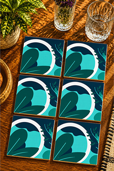 JHAAR Modern Design Set of 6 Coasters - Uv Printing Mdf - 10X10 cm