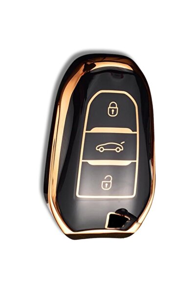 sarıalarm Premium Peugeot 5008 3008 Citroen C3 C4 Smart Siyah Oto Anahtar Kum...