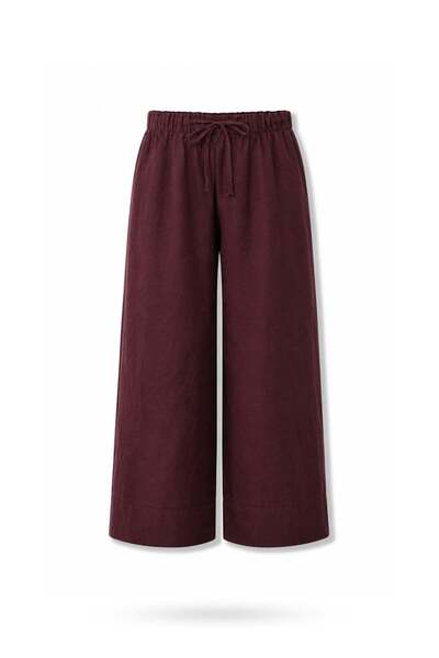 5in1Canpolat Plum 100% Linen Lino Trousers