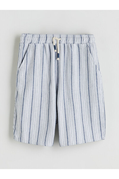 LC Waikiki Two Mt Shop Quality Lcw Kids Navy Blue Striped Boys' Shorts with E...